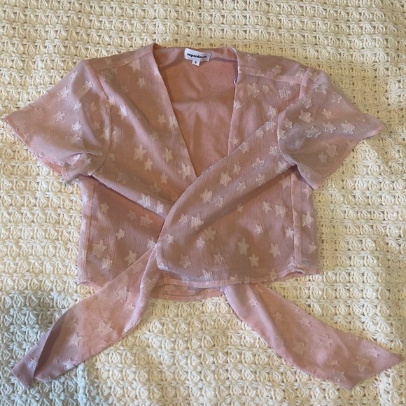 Superdown Blush Star Tie Crop Top - Picture 2 of 4